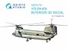 Quinta Studio QD72174 CH-47A 3D-Printed coloured Interior on decal paper (Trumpeter) 1/72